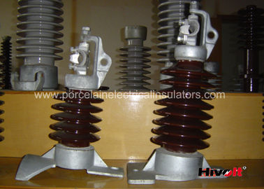 15kV - línea de color de 25KV Brown aislador del poste con el perno superior y largo de la abrazadera